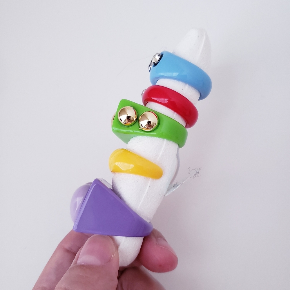 Five Fun Bright Colorful Rings - Picture 3 of 12